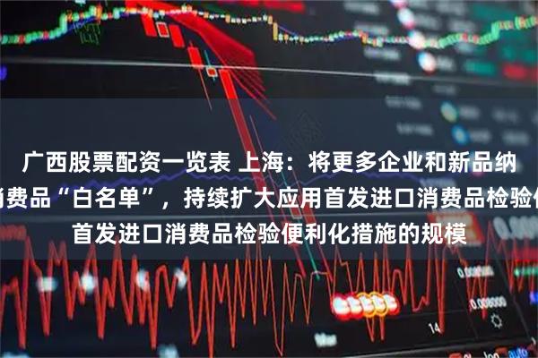 广西股票配资一览表 上海：将更多企业和新品纳入首发经济进口消费品“白名单”，持续扩大应用首发进口消费品检验便利化措施的规模