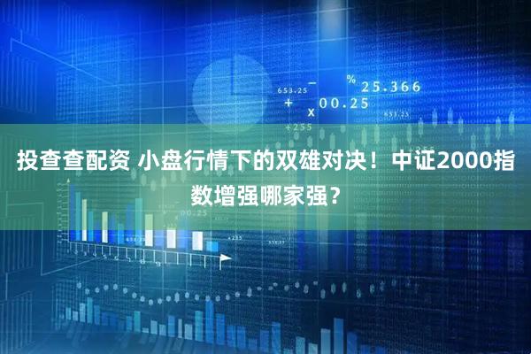 投查查配资 小盘行情下的双雄对决!中证2000指数增强哪家强?